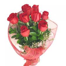 8 red roses bouquet THIS PRODUCT AVAILABLE IN MAJOR CITIES ONLY