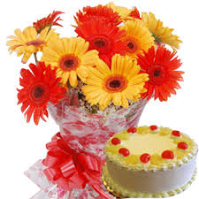 1/2 kg cake with 10 flowers